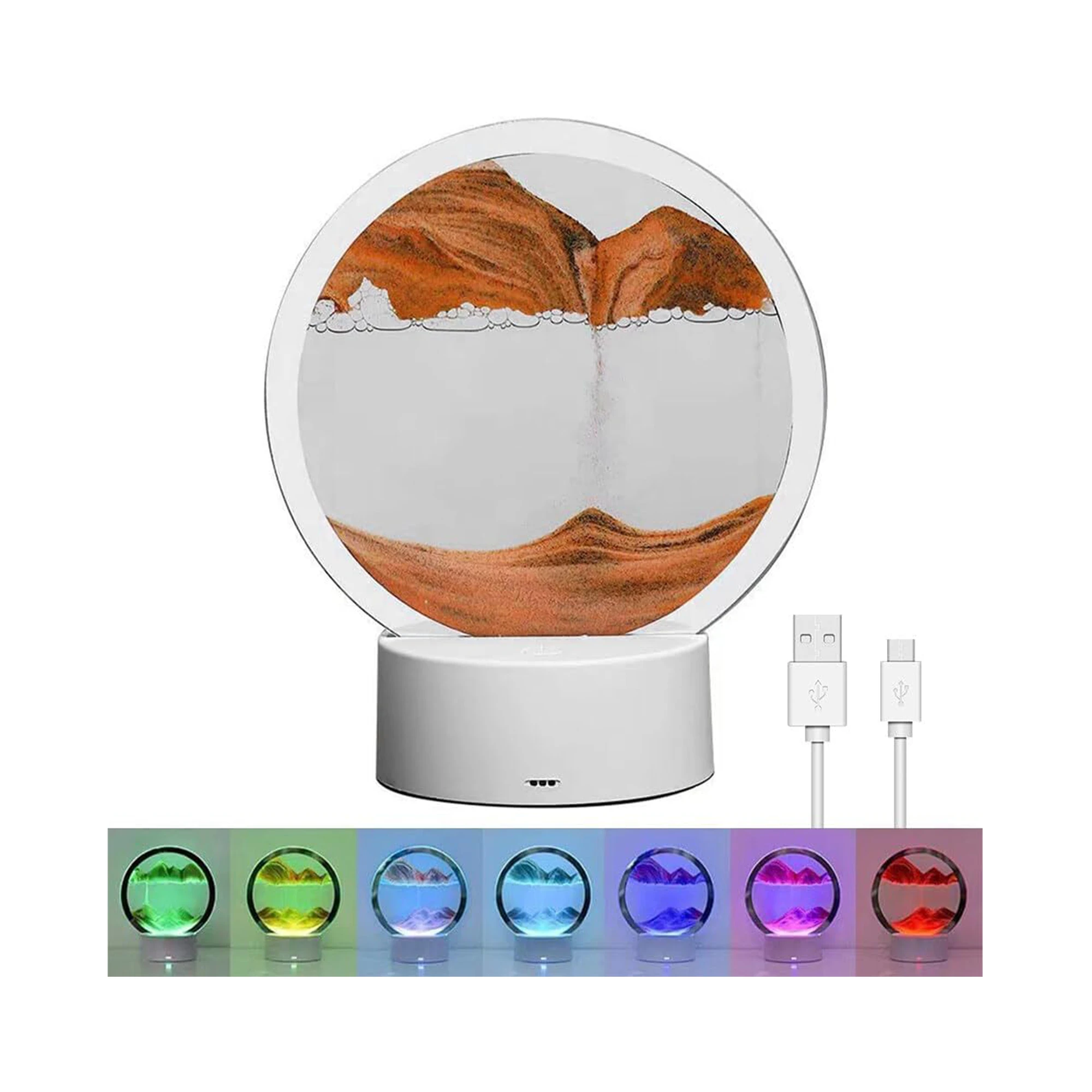 Moving Sand Art, Dynamic Sand Art, Quicksand Light, 3D Hourglass Deep Sea Sandsc
